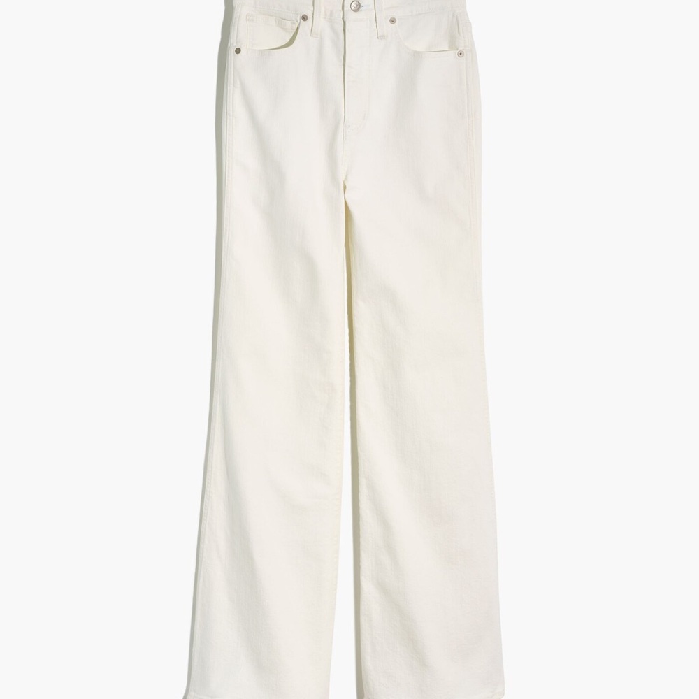 Madewell 11" High-Rise Flare Jeans in Tile White